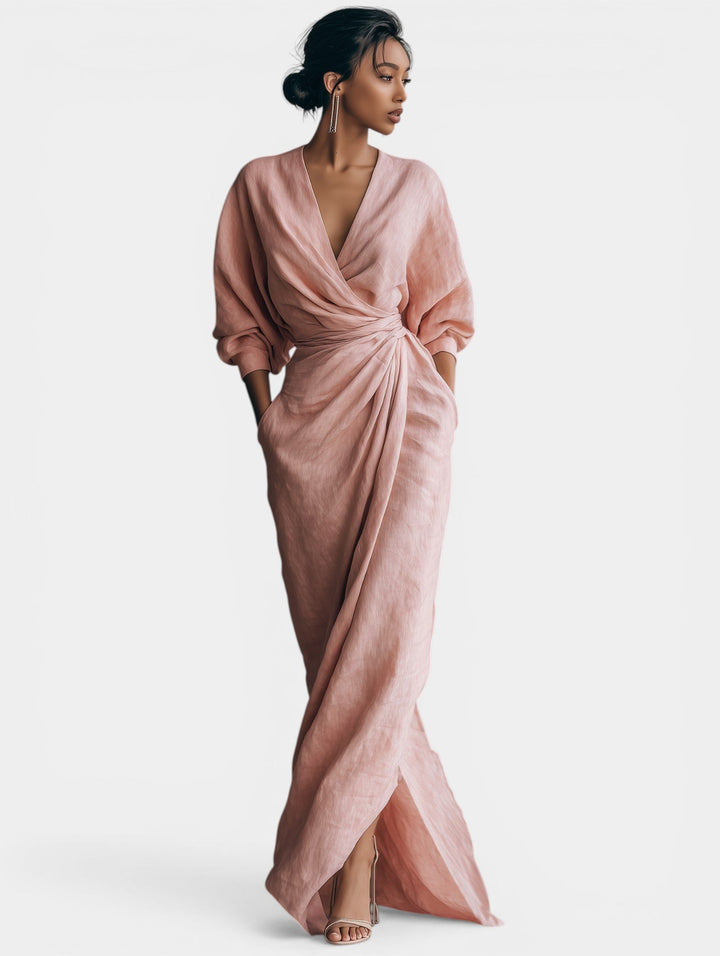 Sidonie | Robe Maxi Minimaliste Rose