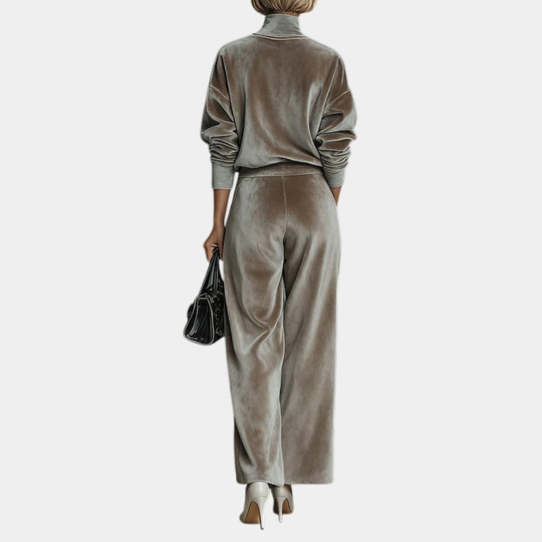 Aurélie | Ensemble en velours casual à col haut pour femme