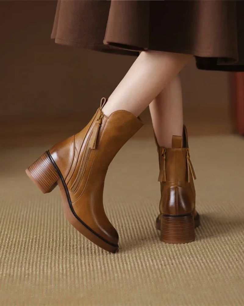 Valorine | Bottes en cuir noir