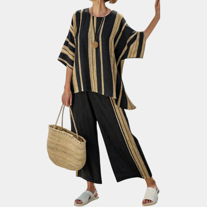 Laure | Haut Oversize À Rayures Et Pantalon Confortable