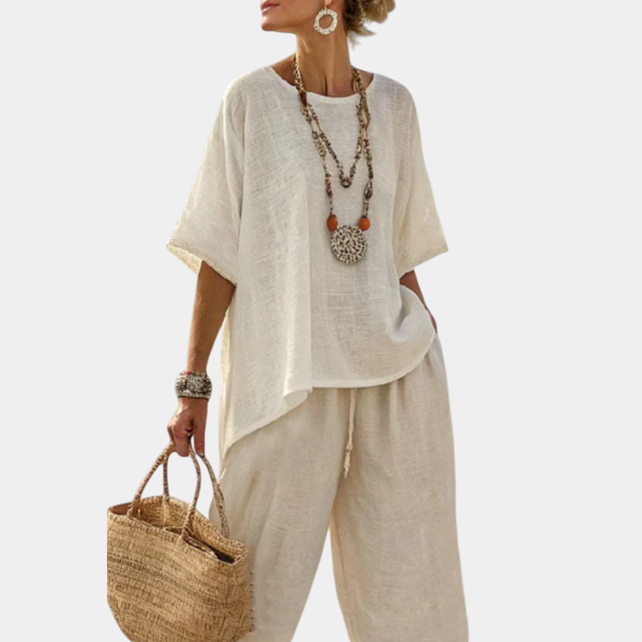 Beatrice | Haut essentiel confortable et pantalon à jambe large