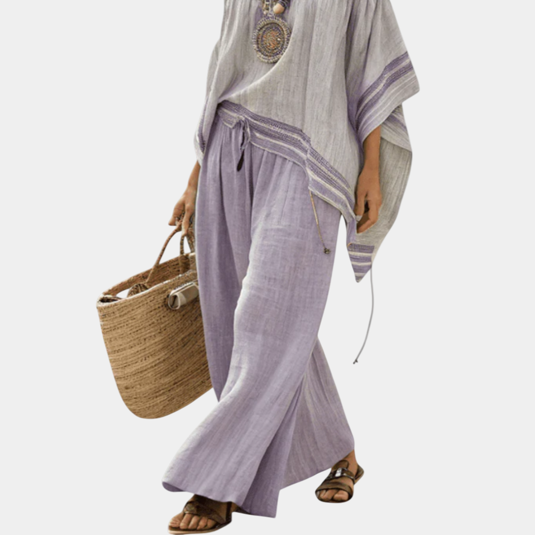 Serenella | Haut et pantalon à jambes larges rayé