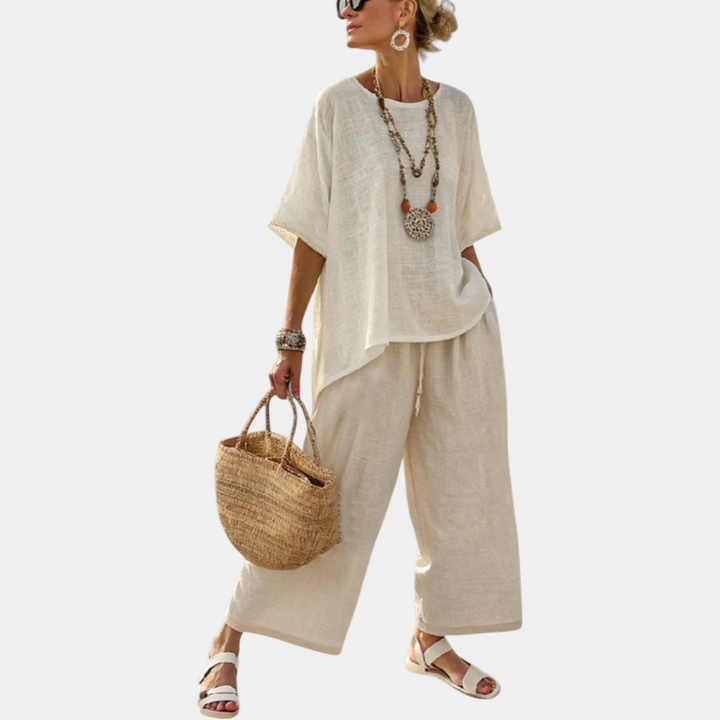 Beatrice | Haut essentiel confortable et pantalon à jambe large
