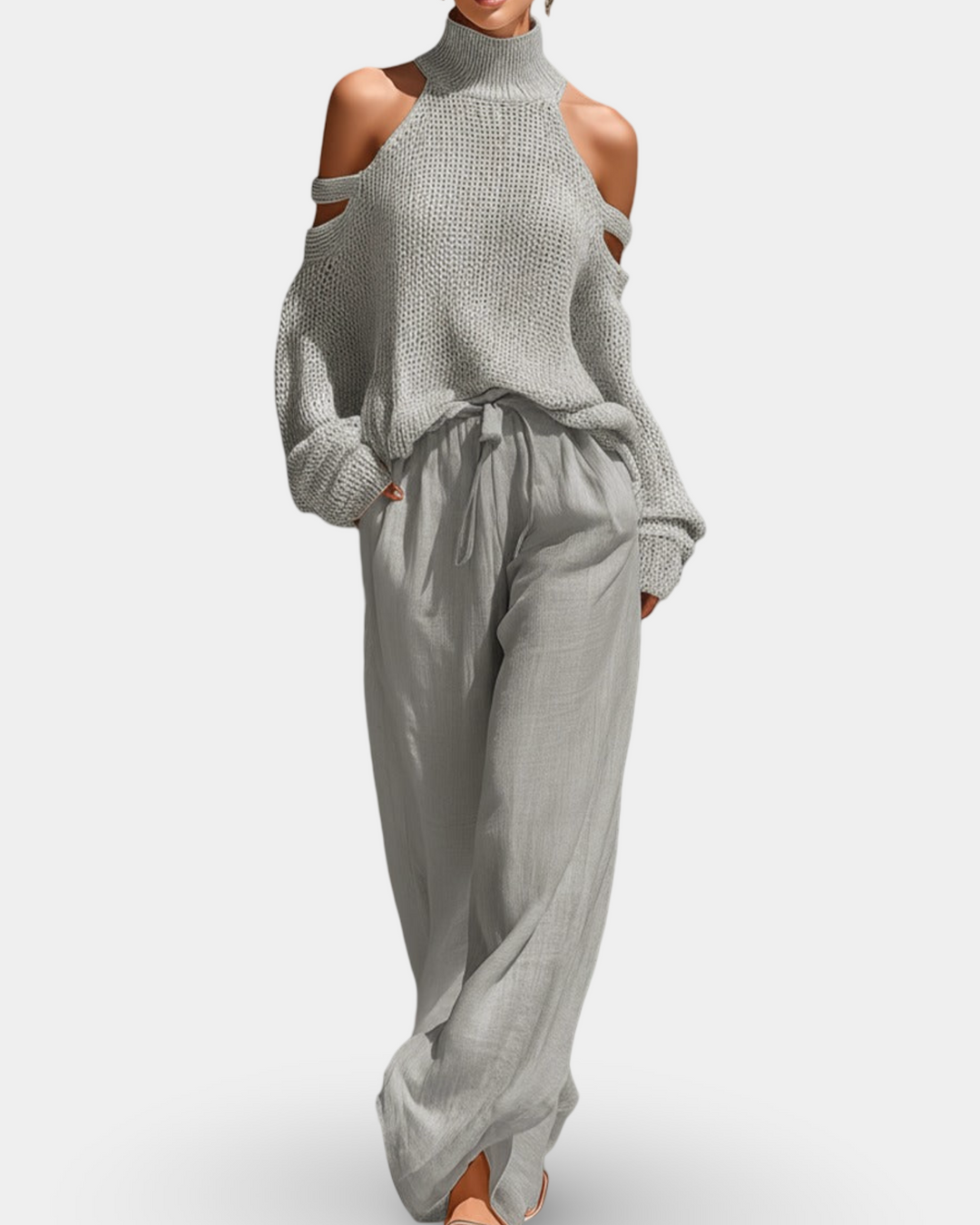 Camile | Ensemble à la mode en tricot et pantalon