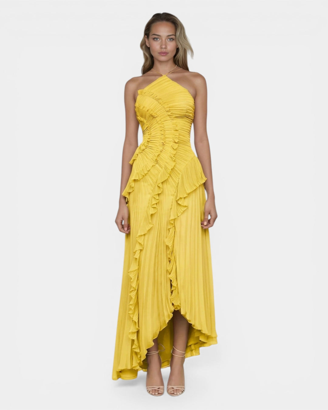 Féodora I Robe Maxi Asymétrique Lavande à Volants