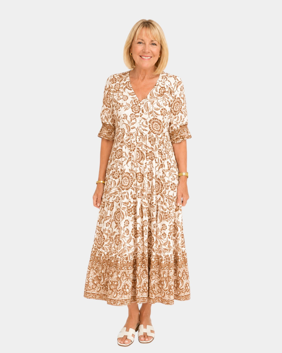 Cosima | Robe Florale V-coupée élégante