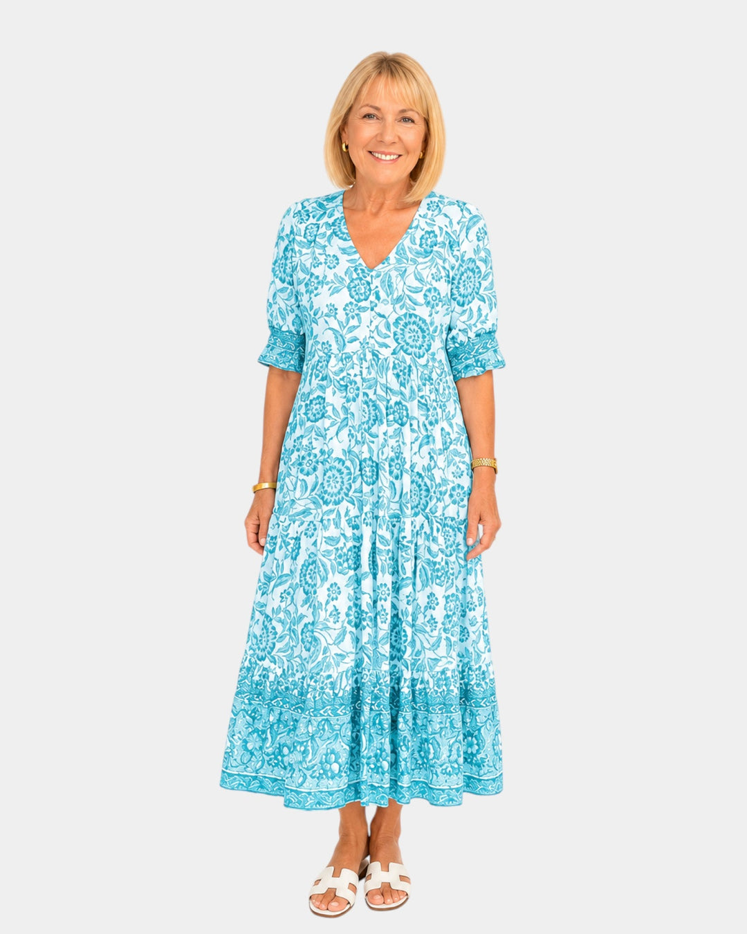 Cosima | Robe Florale V-coupée élégante