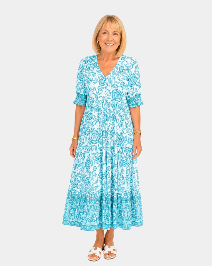 Cosima | Robe Florale V-coupée élégante