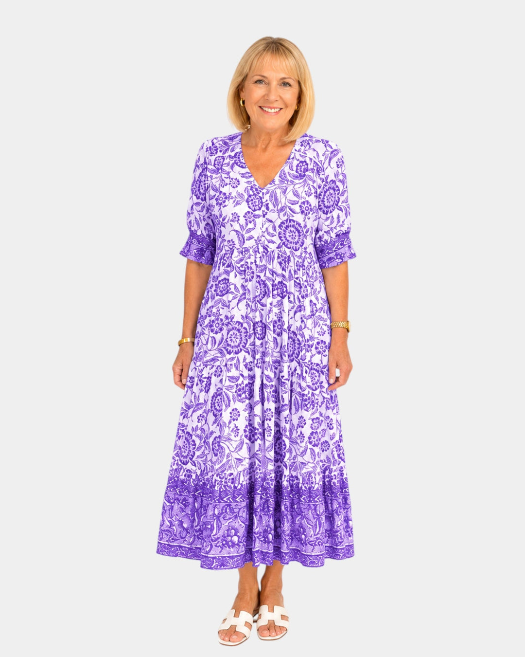Cosima | Robe Florale V-coupée élégante