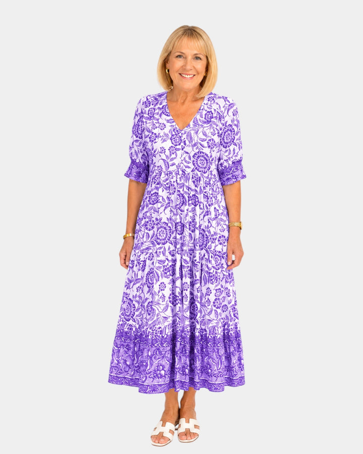 Cosima | Robe Florale V-coupée élégante