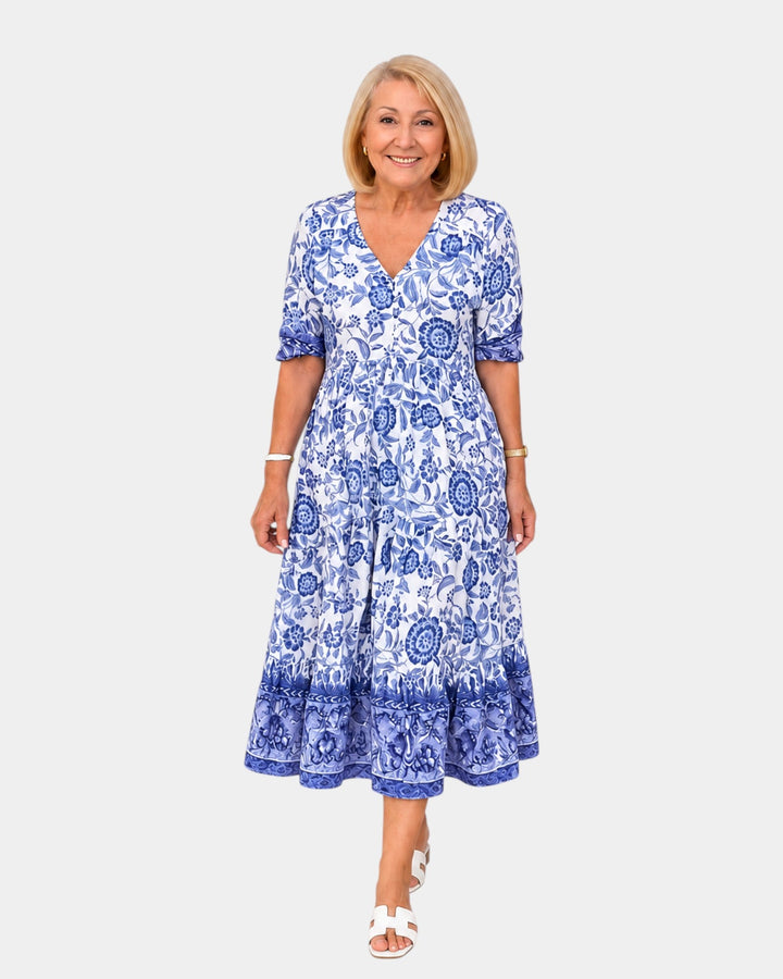 Cosima | Robe Florale V-coupée élégante