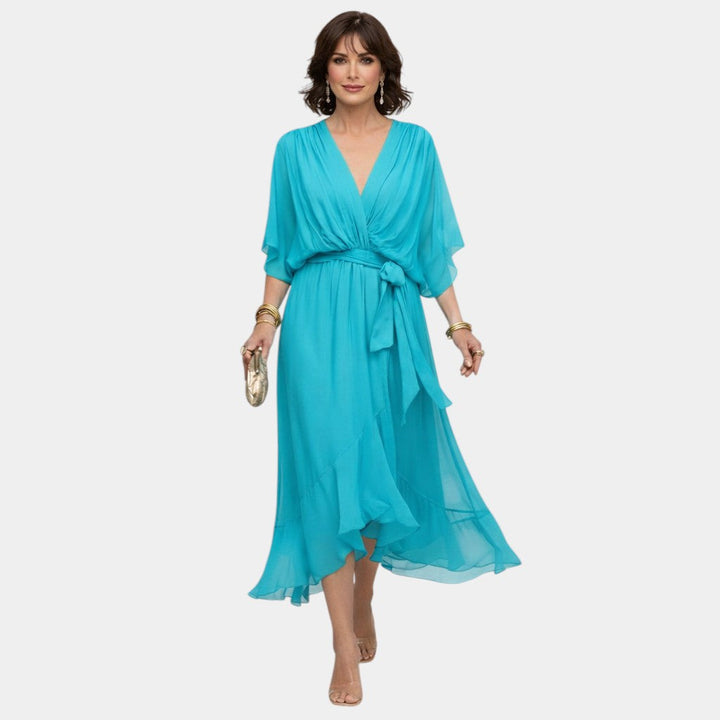 Carmen | Robe en chiffon avec décolleté en V