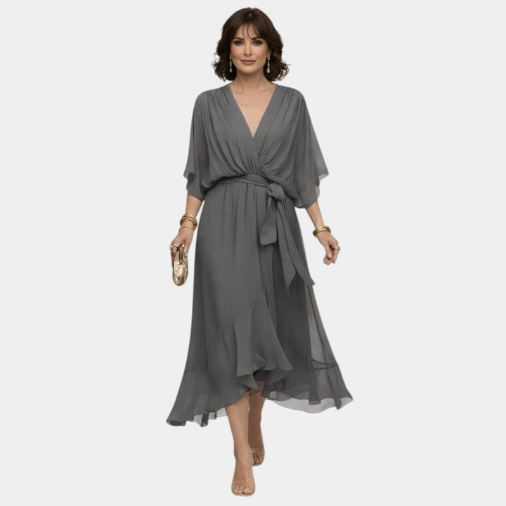 Carmen | Robe en chiffon avec décolleté en V