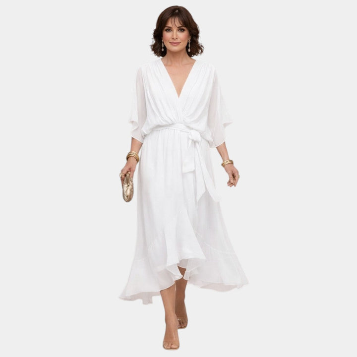 Carmen | Robe en chiffon avec décolleté en V