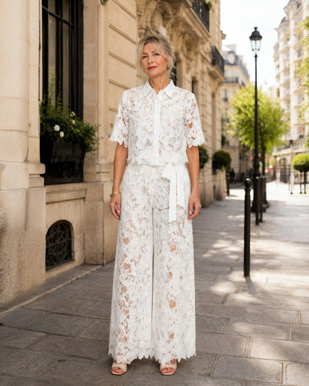 Aélis | Ensemble brodé en dentelle