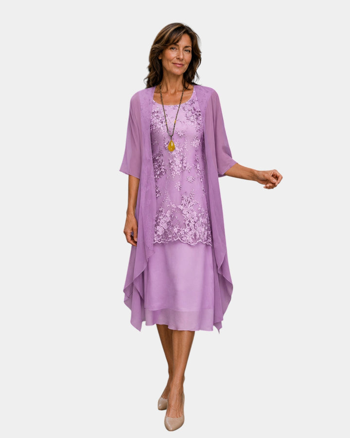 Mahélia | Robe élégante en chiffon deux pièces