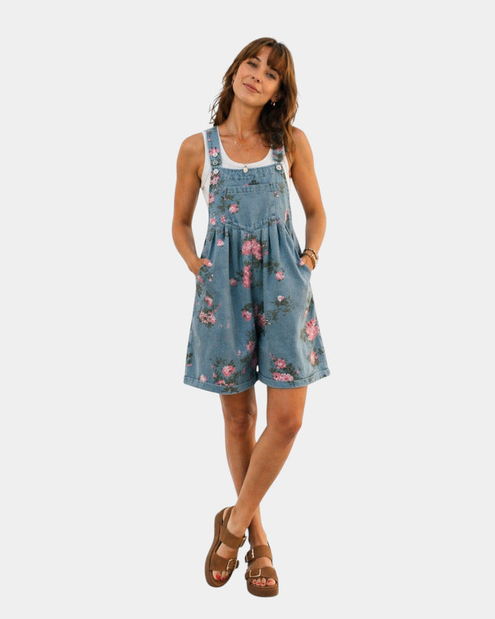 Taniah | Salopette en jean fleurie