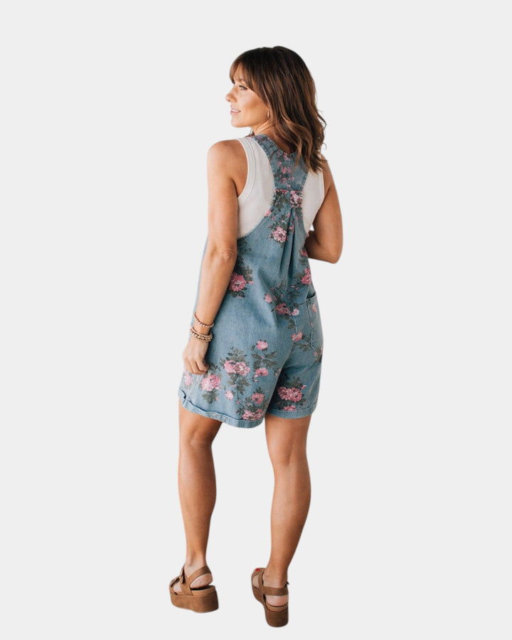 Taniah | Salopette en jean fleurie