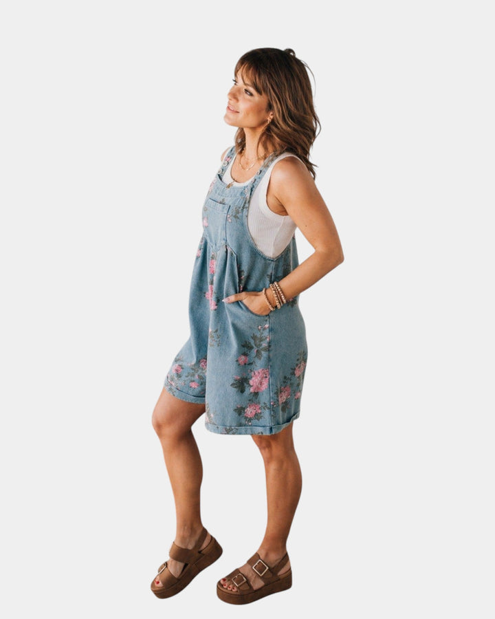 Taniah | Salopette en jean fleurie