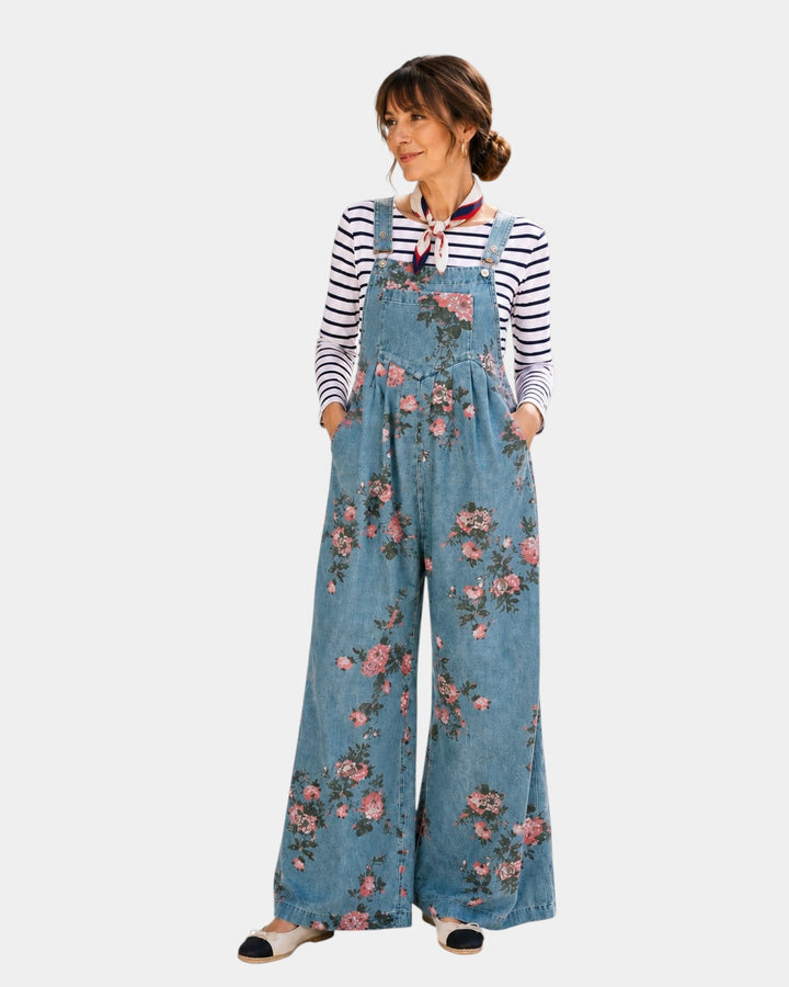 Norelle | Salopette en jean imprimé floral