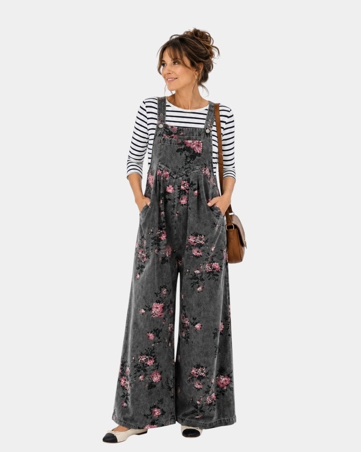 Norelle | Salopette en jean imprimé floral