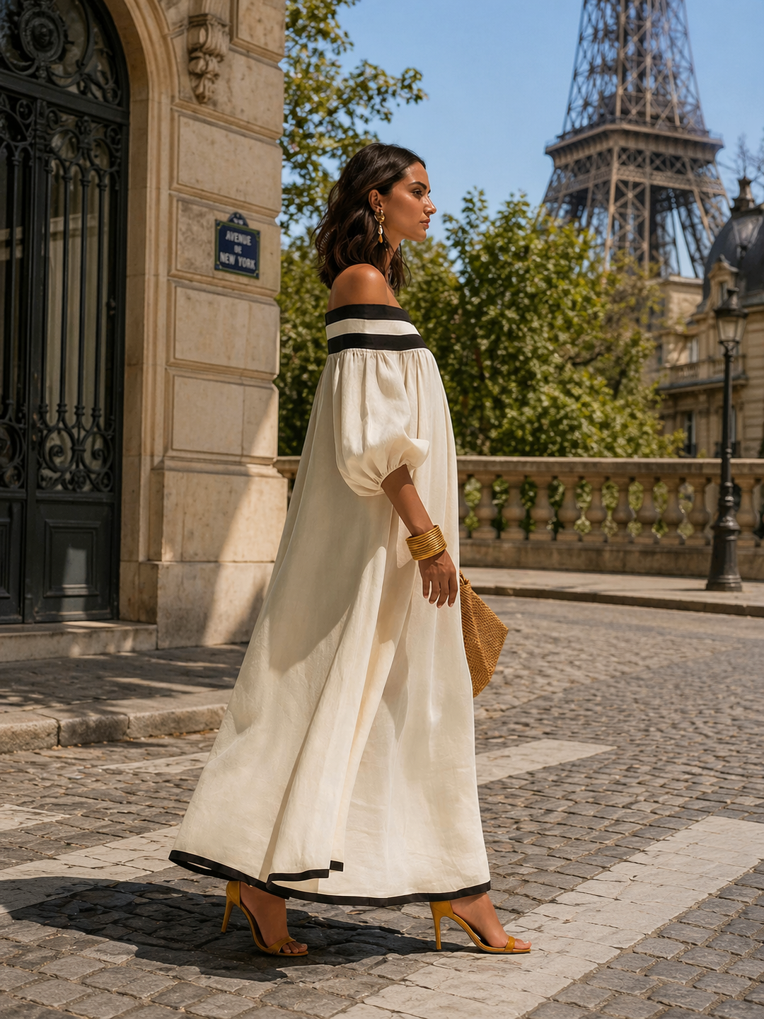 Cindy | Robe maxi à épaules dénudées