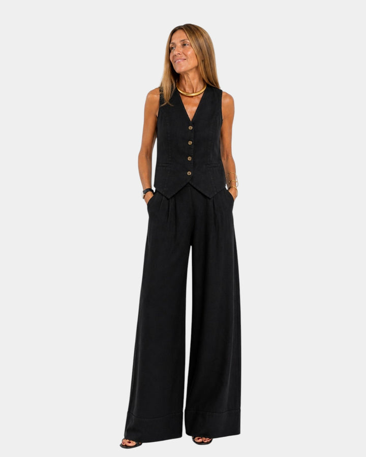 Assia | Ensemble gilet sans manches et pantalon