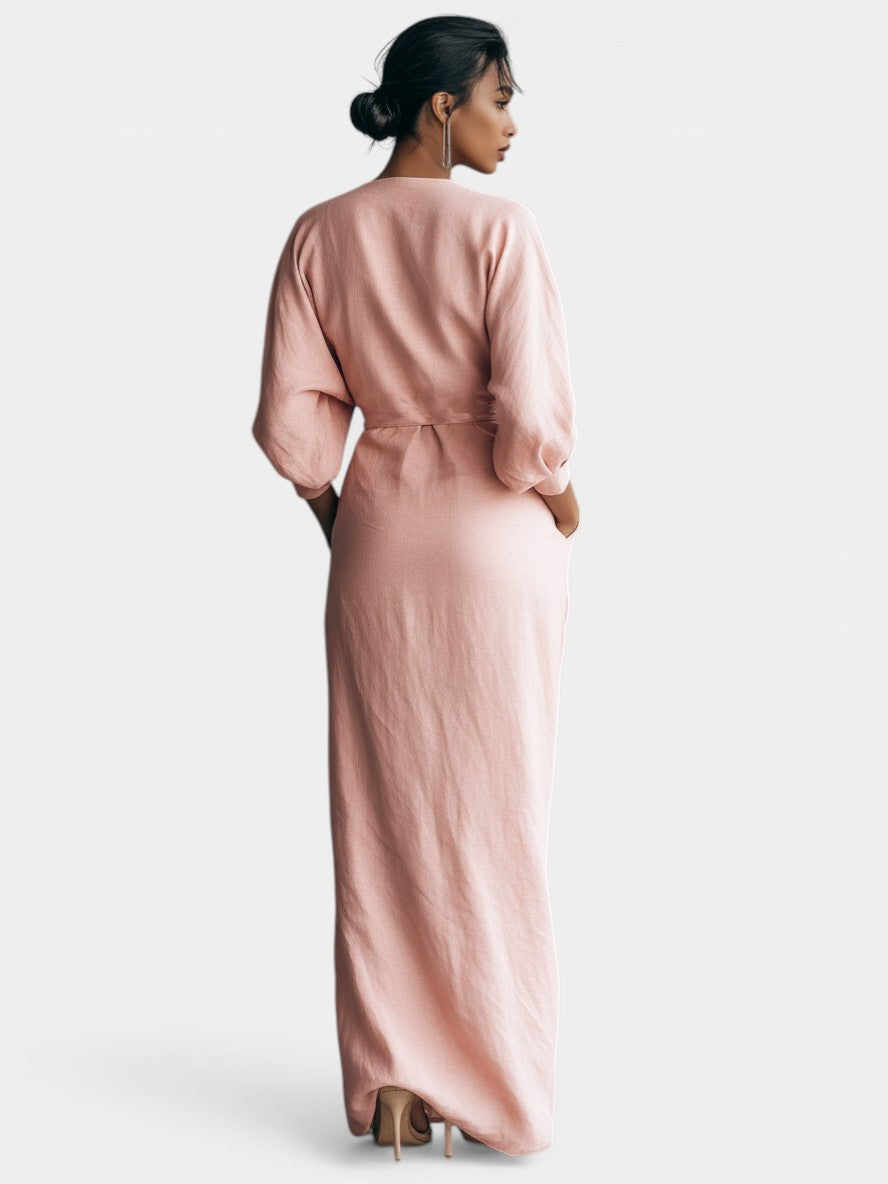 Sidonie | Robe Maxi Minimaliste Rose