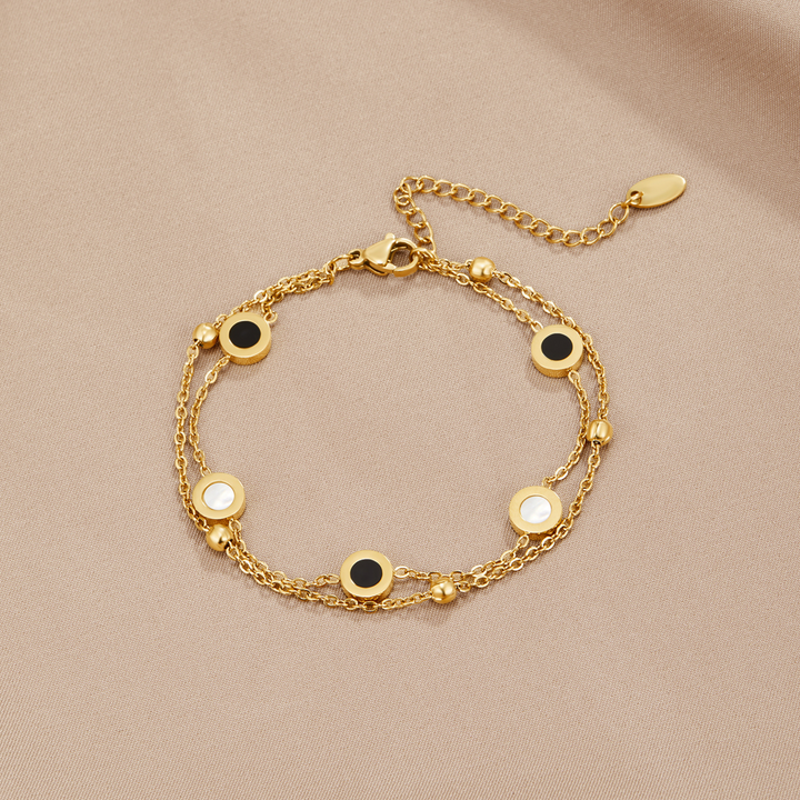 Victoire | Bracelet en Onyx et Pierre Blanche