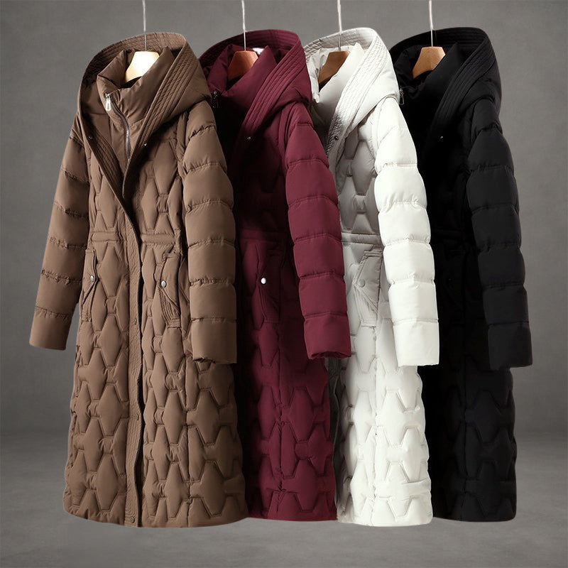 Briseida | Long manteau en duvet avec capuche