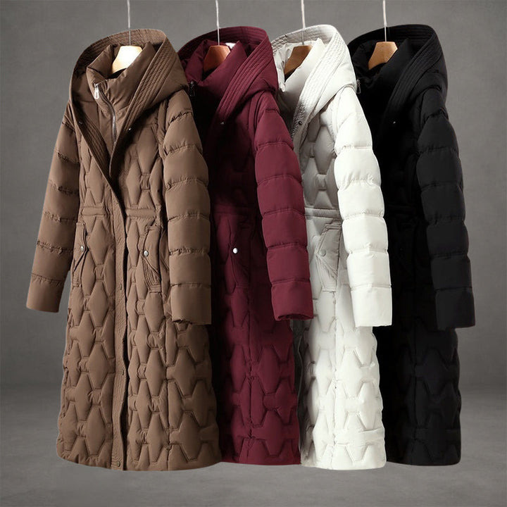Briseida | Long manteau en duvet avec capuche