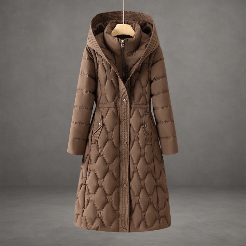 Briseida | Long manteau en duvet avec capuche