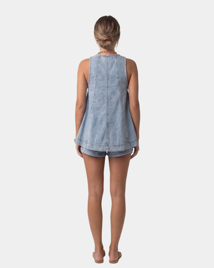 Erell | Ensemble short avec blouse en denim