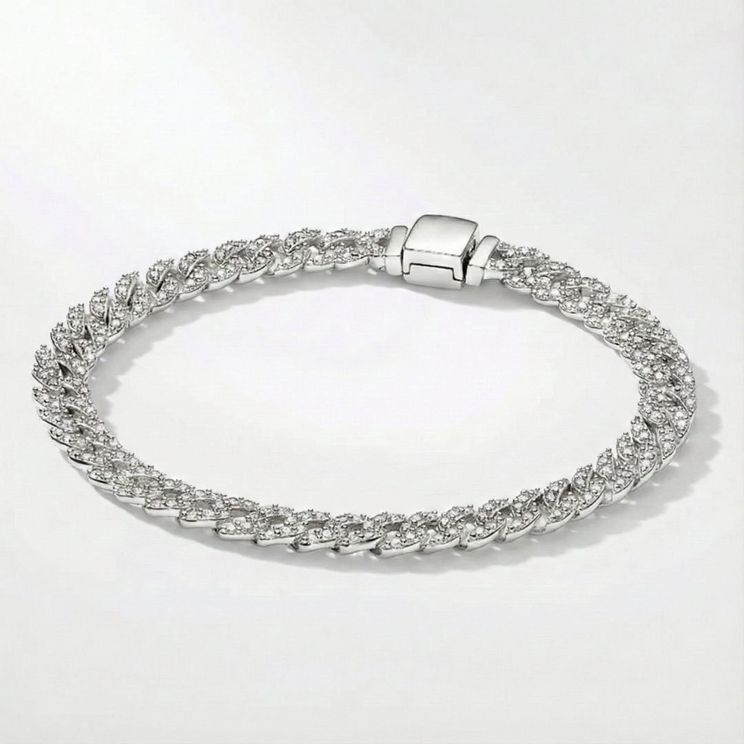 Adele | Bracelet cubain en moissanite