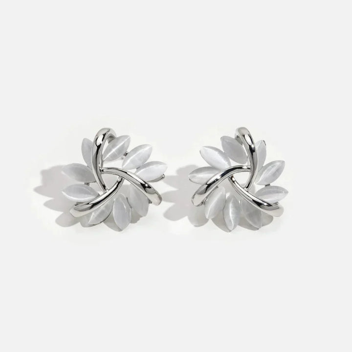 Charlotte | Boucles d'Oreilles en Or avec Fleurs d'Opale